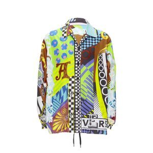 Versace Pop Temple print nylon windbreaker shirt jacket